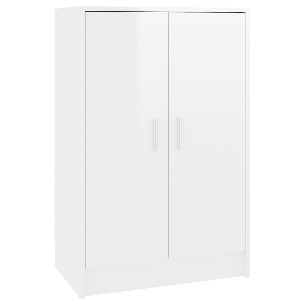 Scarpiera Bianco Lucido 60x35x92 cm in Truciolato 808933