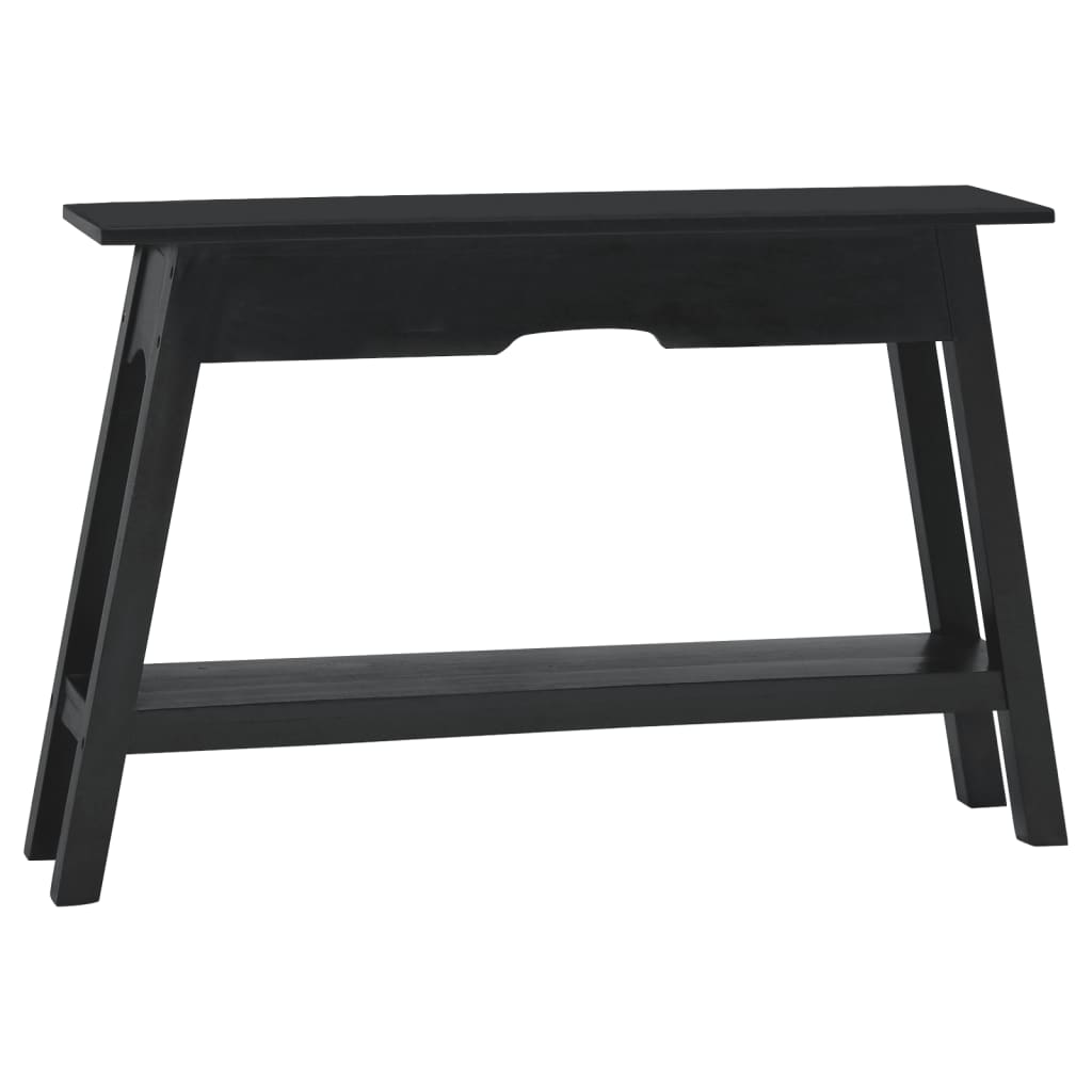 Tavolo Consolle Nero 110x30x75 cm in Legno Massello di Mogano 337890