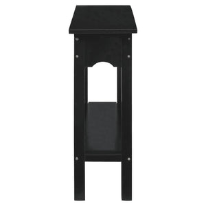 Tavolo Consolle Nero 110x30x75 cm in Legno Massello di Mogano 337890