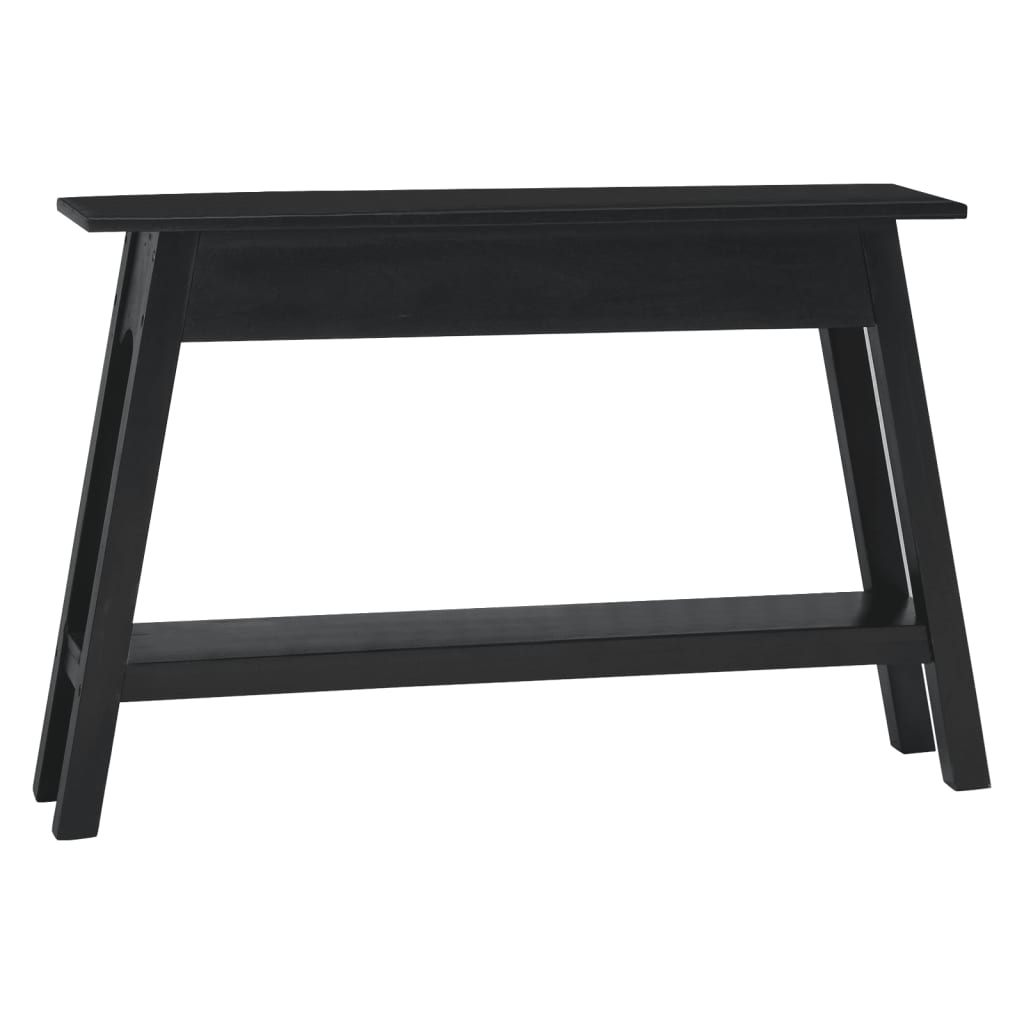 Tavolo Consolle Nero 110x30x75 cm in Legno Massello di Mogano 337890