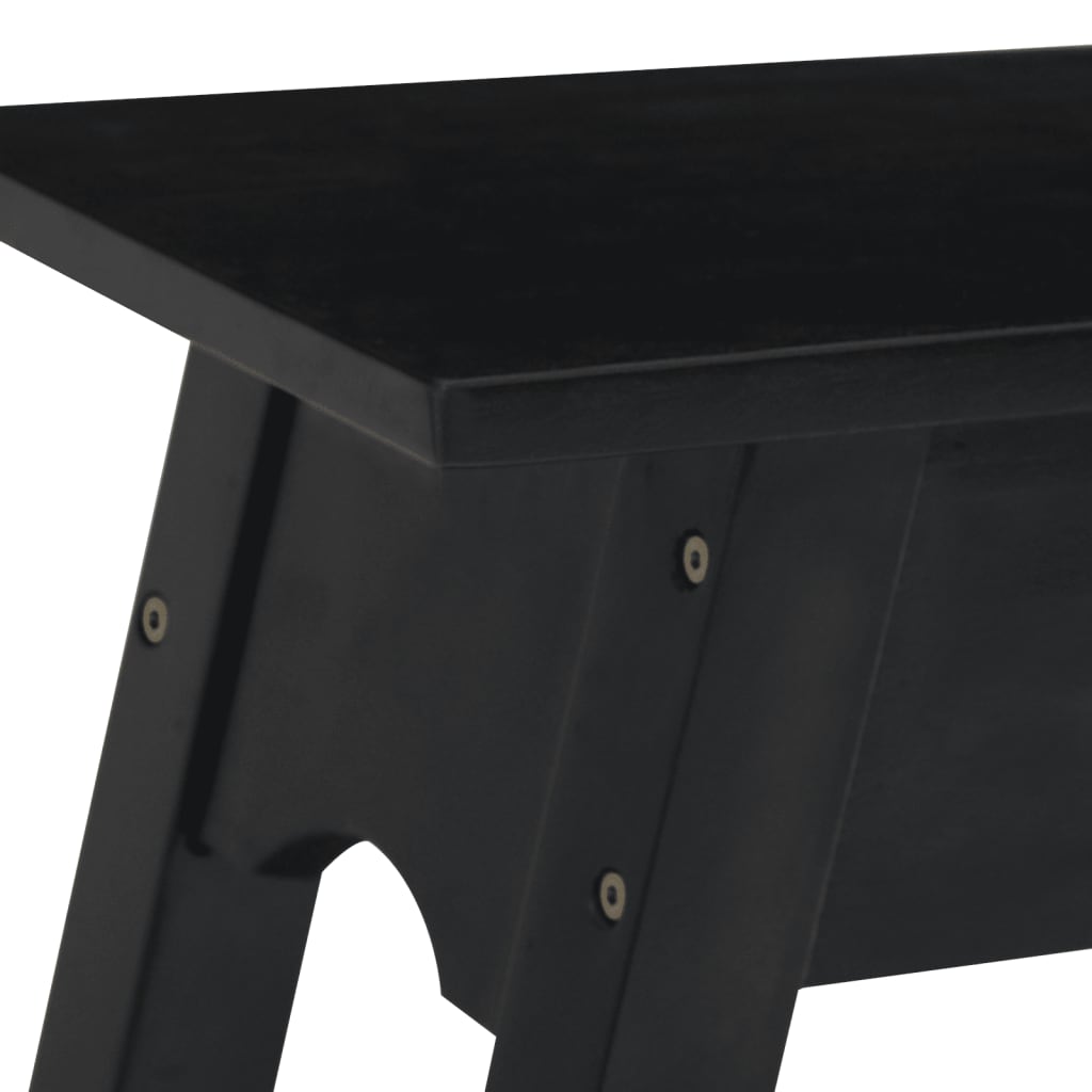 Tavolo Consolle Nero 110x30x75 cm in Legno Massello di Mogano 337890