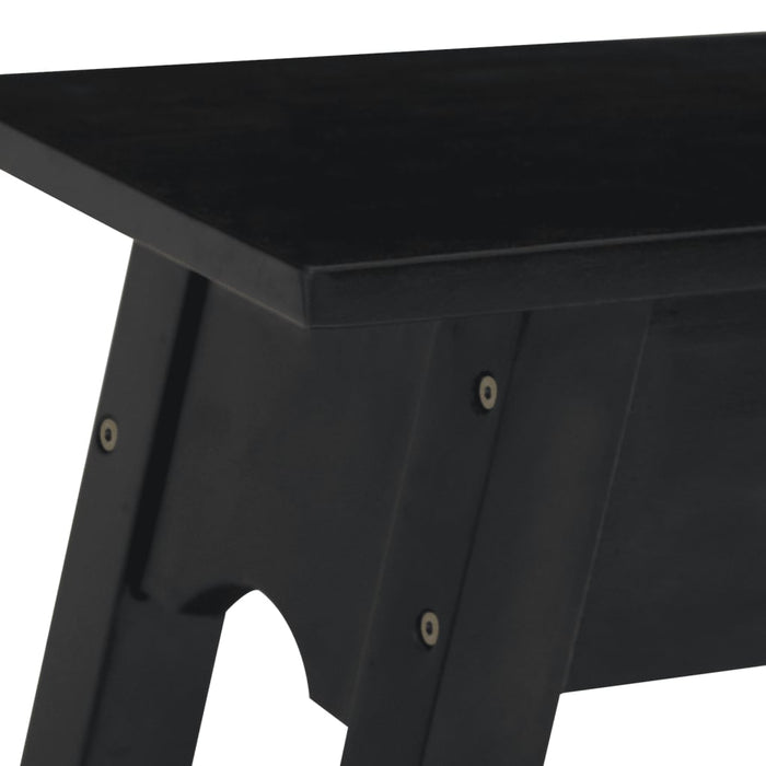 Tavolo Consolle Nero 110x30x75 cm in Legno Massello di Mogano 337890