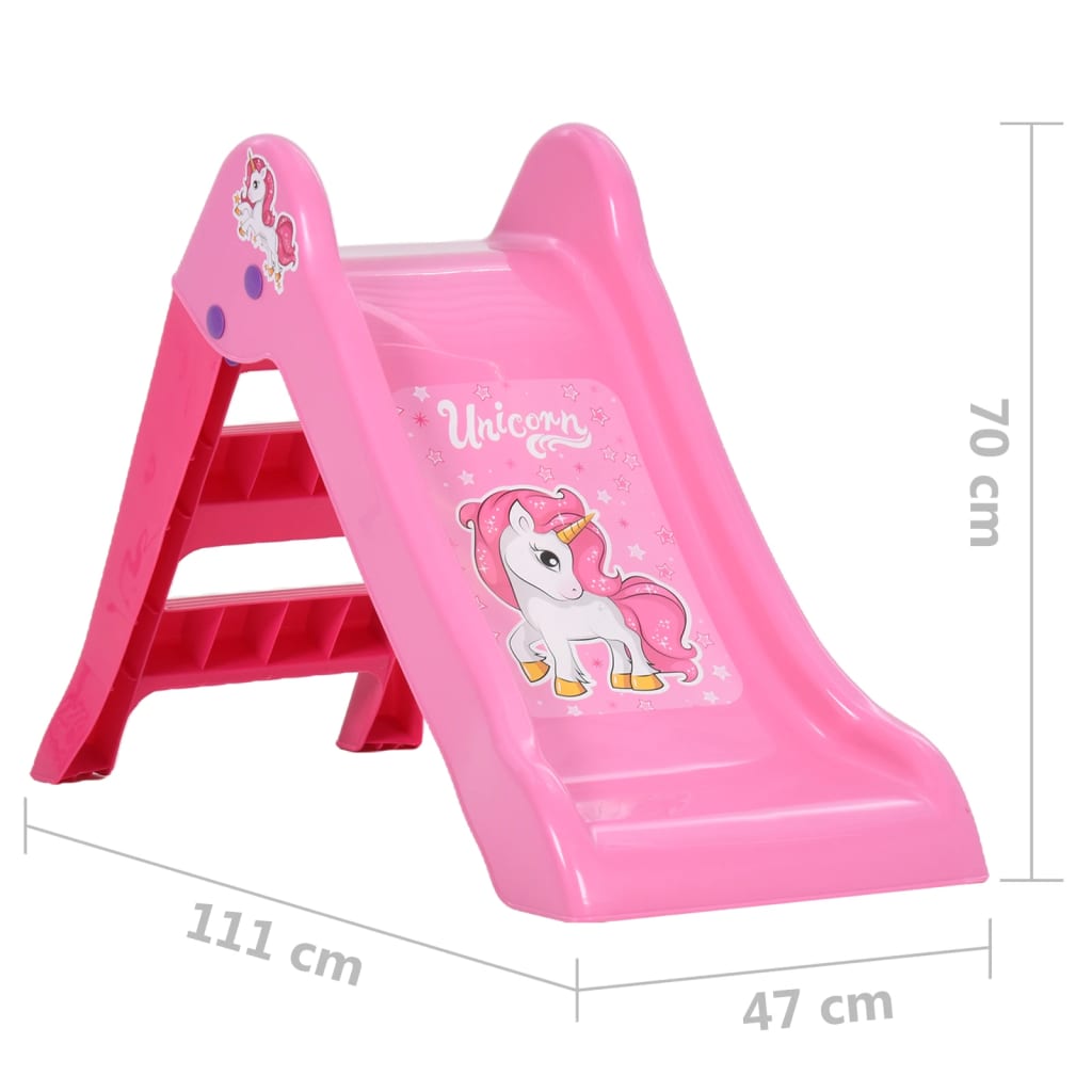 Scivolo per Bambini Pieghevole 111 cm Rosa 80364