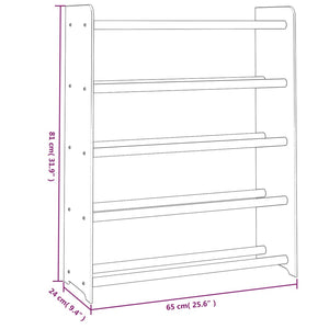 Scarpiera Marrone 65x24x81 cm in Legno Multistrato cod mxl 40968