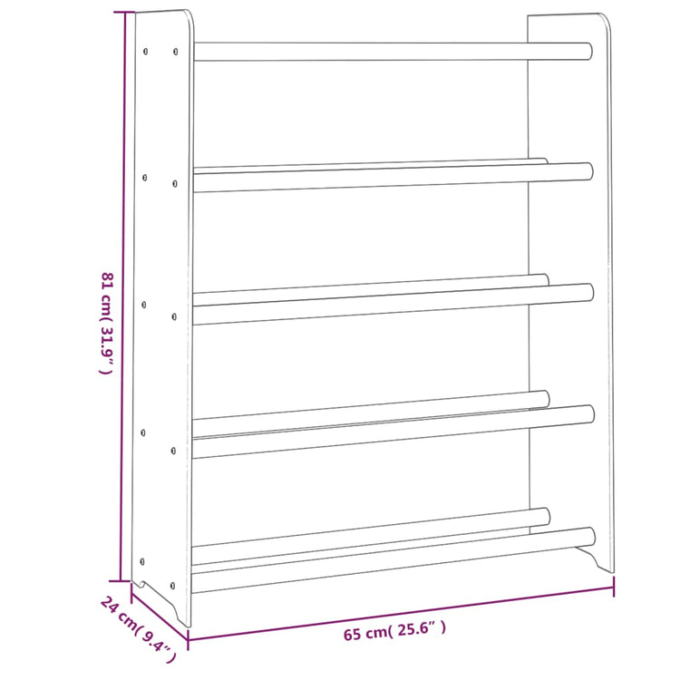 Scarpiera Marrone 65x24x81 cm in Legno Multistrato cod mxl 40968