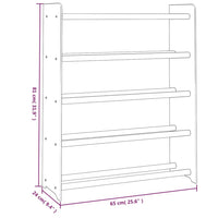 Scarpiera Grigia 65x24x81 cm in Legno Multistrato 327352