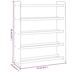 Scarpiera Grigia 65x24x81 cm in Legno Multistrato 327352