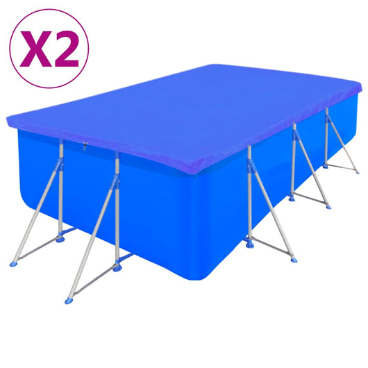 Coperture per Piscina 2 pz PE Rettangolari 90 g/mq 394x207 cm 