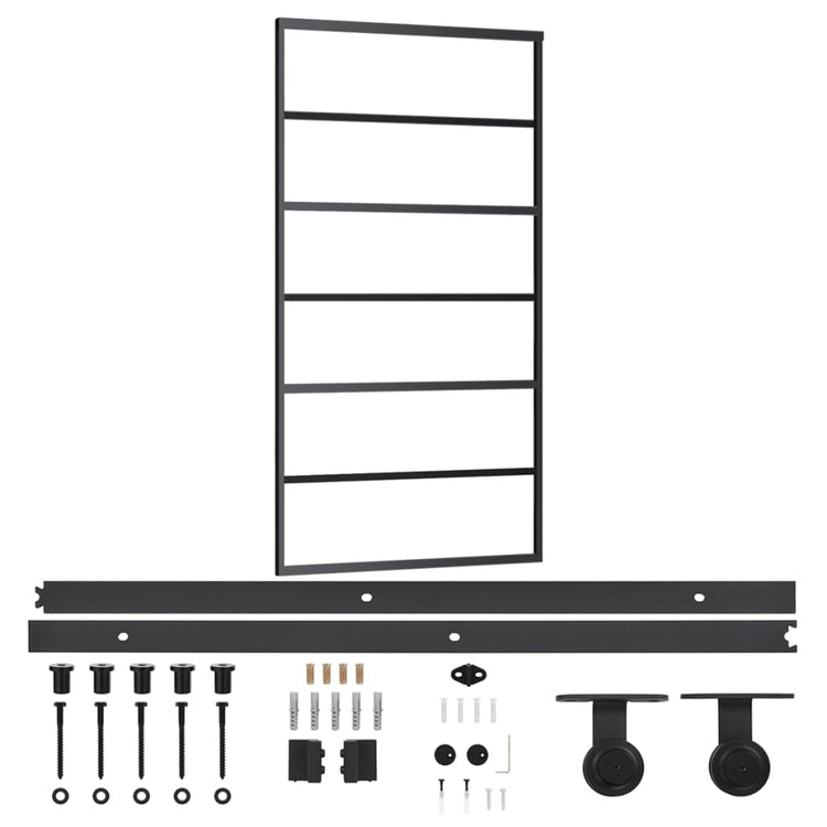 Porta Scorrevole e Kit Montaggio Vetro ESG Alluminio 102x205cmcod mxl 118463