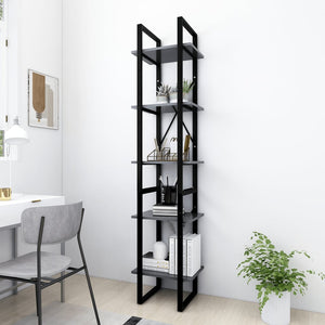 Libreria a 5 Ripiani Grigia 40x30x175 cm in Truciolato cod mxl 10019