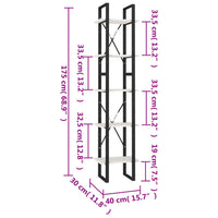Libreria a 5 Ripiani Bianca 40x30x175 cm in Legno di Pino cod mxl 16338