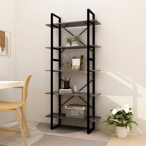 Libreria a 5 Ripiani Grigia 80x30x175 cm in Truciolato cod mxl 15860