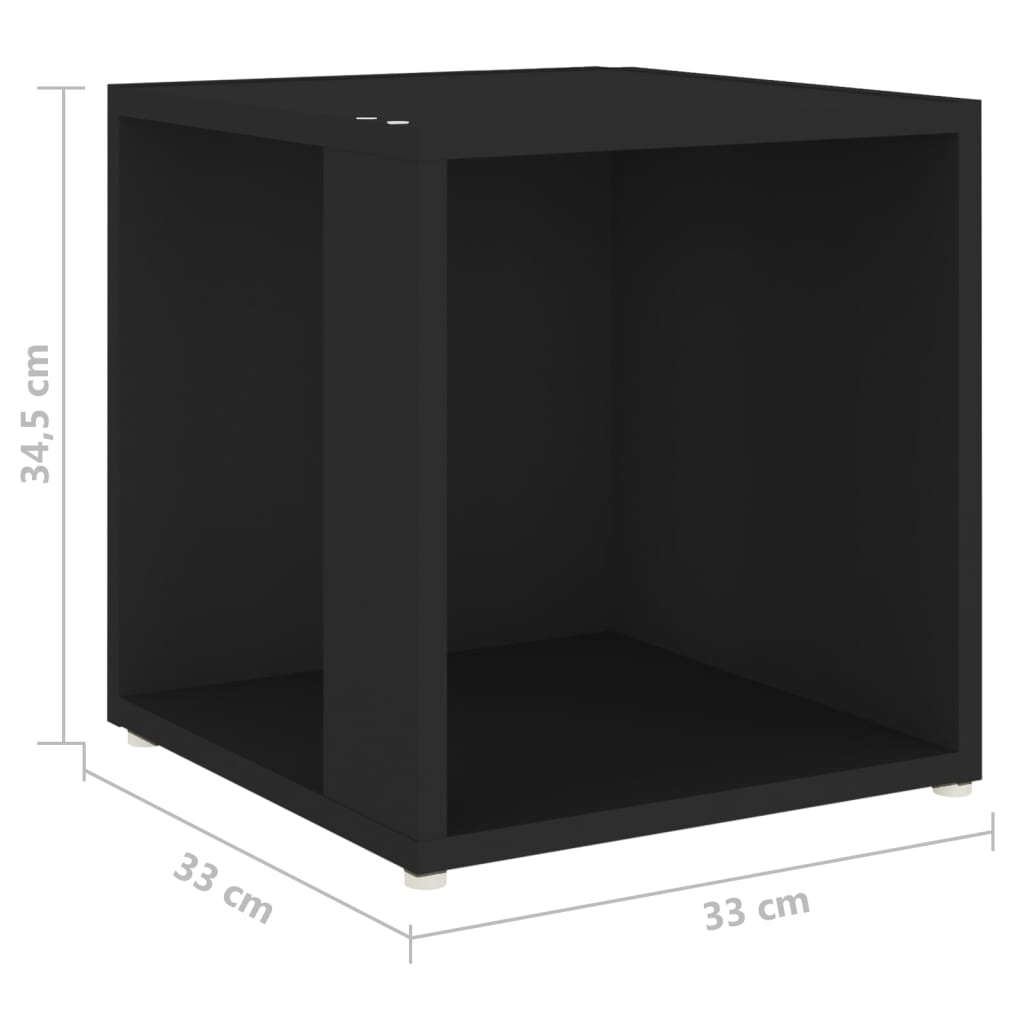 Tavolino Nero 33x33x34,5 cm in Truciolato 809009