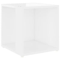 Tavolino Bianco Lucido 33x33x34,5 cm in Truciolato 809014