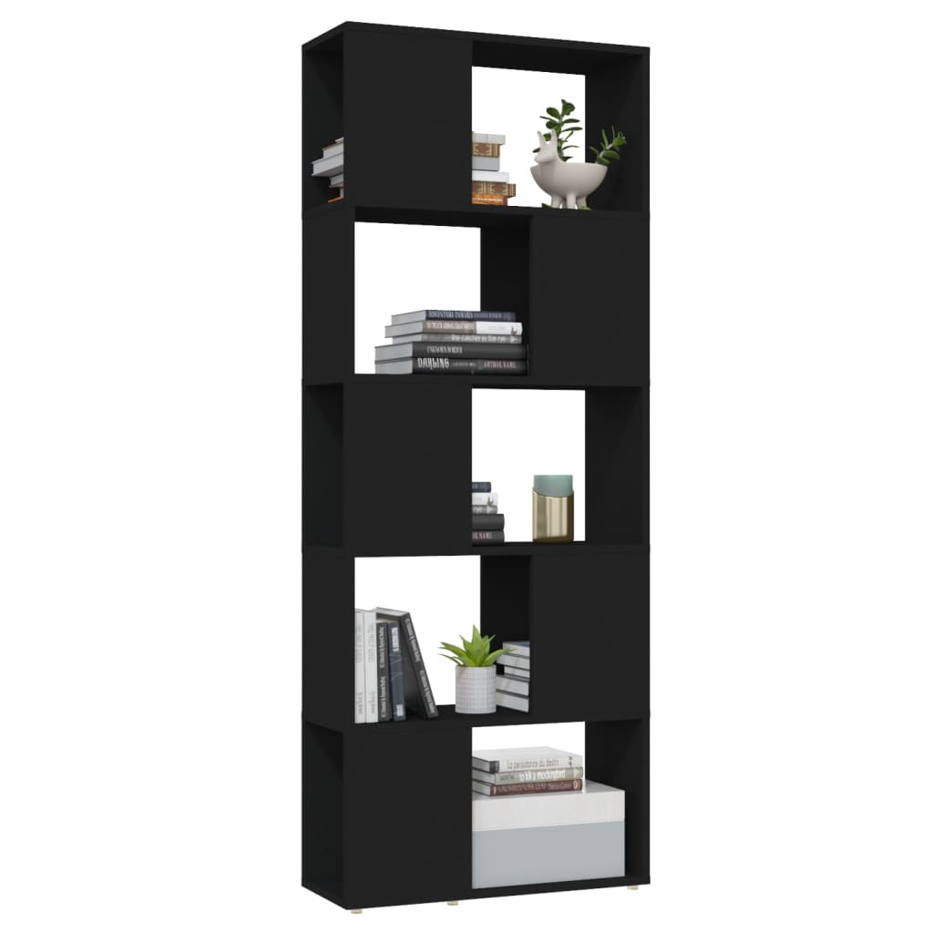 Libreria/Divisorio Nero 60x24x155 cm in Truciolato 809090