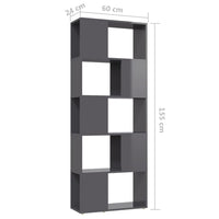 Libreria/Divisorio Grigio Lucido 60x24x155 cm cod mxl 19286