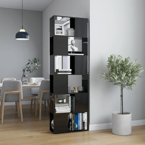 Libreria/Divisorio Nero Lucido 60x24x186 cm cod mxl 23971