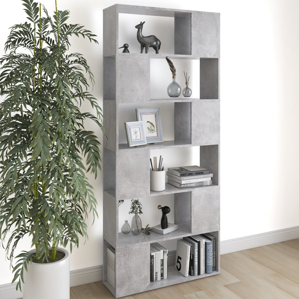 Libreria/Divisorio Grigio Cemento 80x24x186 cm in Truciolato cod mxl 57979