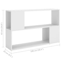 Libreria Bianca 100x24x63 cm in Legno Multistrato