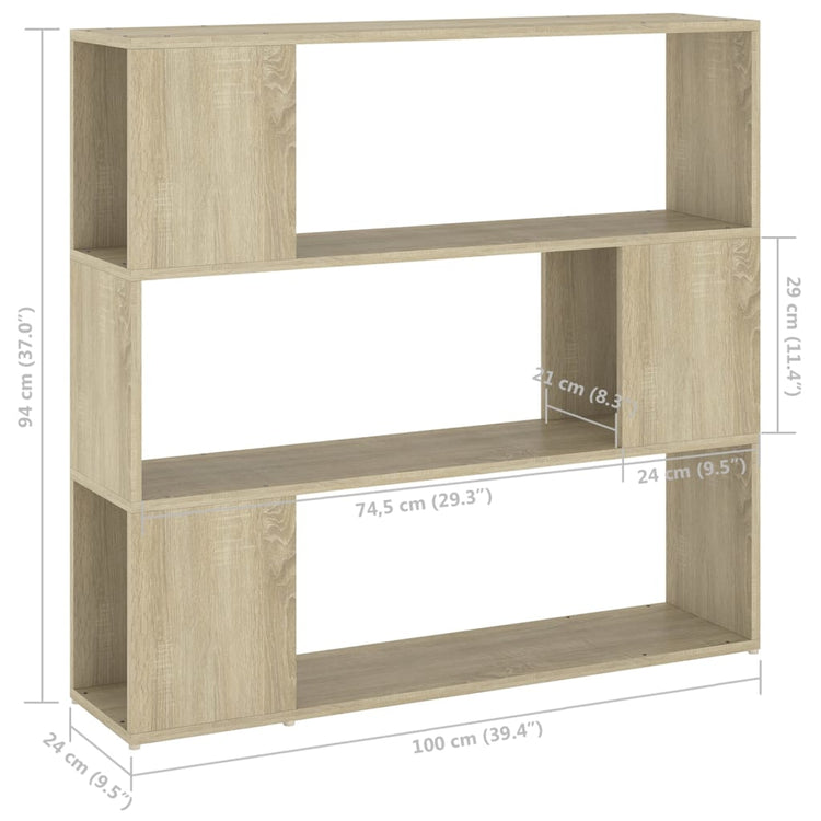 Libreria/Divisorio Rovere Sonoma 100x24x94 cm