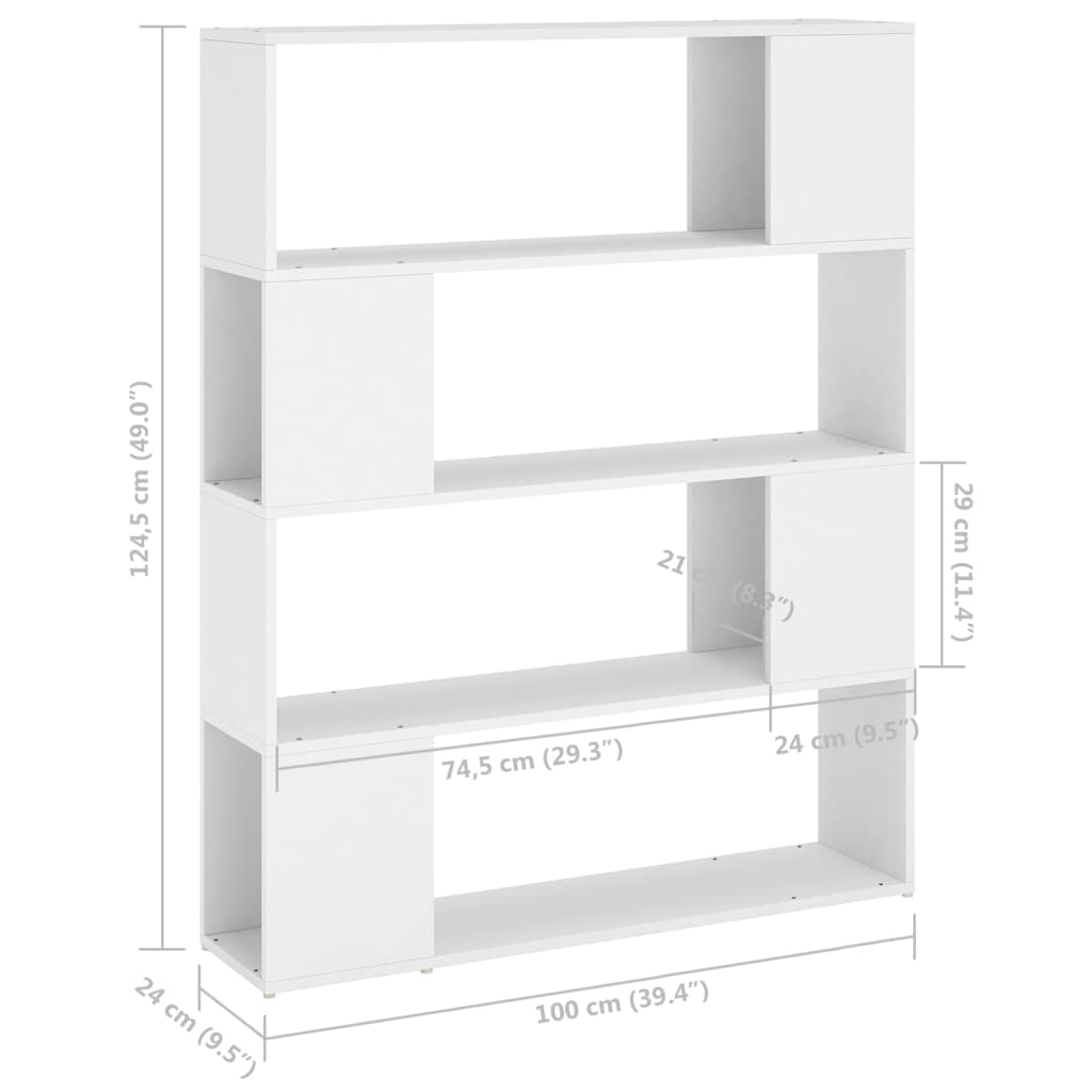 Libreria/Divisorio Bianco 100x24x124 cm 809188