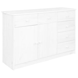 Credenza con 6 Cassetti 113x35x73 cm in Pino Massello Bianco