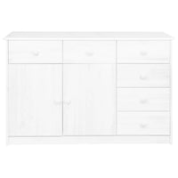 Credenza con 6 Cassetti 113x35x73 cm in Pino Massello Bianco