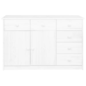 Credenza con 6 Cassetti 113x35x73 cm in Pino Massello Bianco