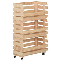 Carrello Portaverdure 37x30x80 cm in Legno Massello di Pinocod mxl 127968