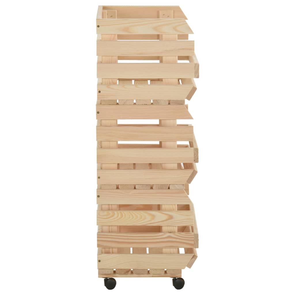 Carrello Portaverdure 57x30x80 cm in Legno Massello di Pino 327326