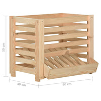 Cassetta Porta Patate  60x40x50 cm in Legno Massello di Pino cod mxl 49651