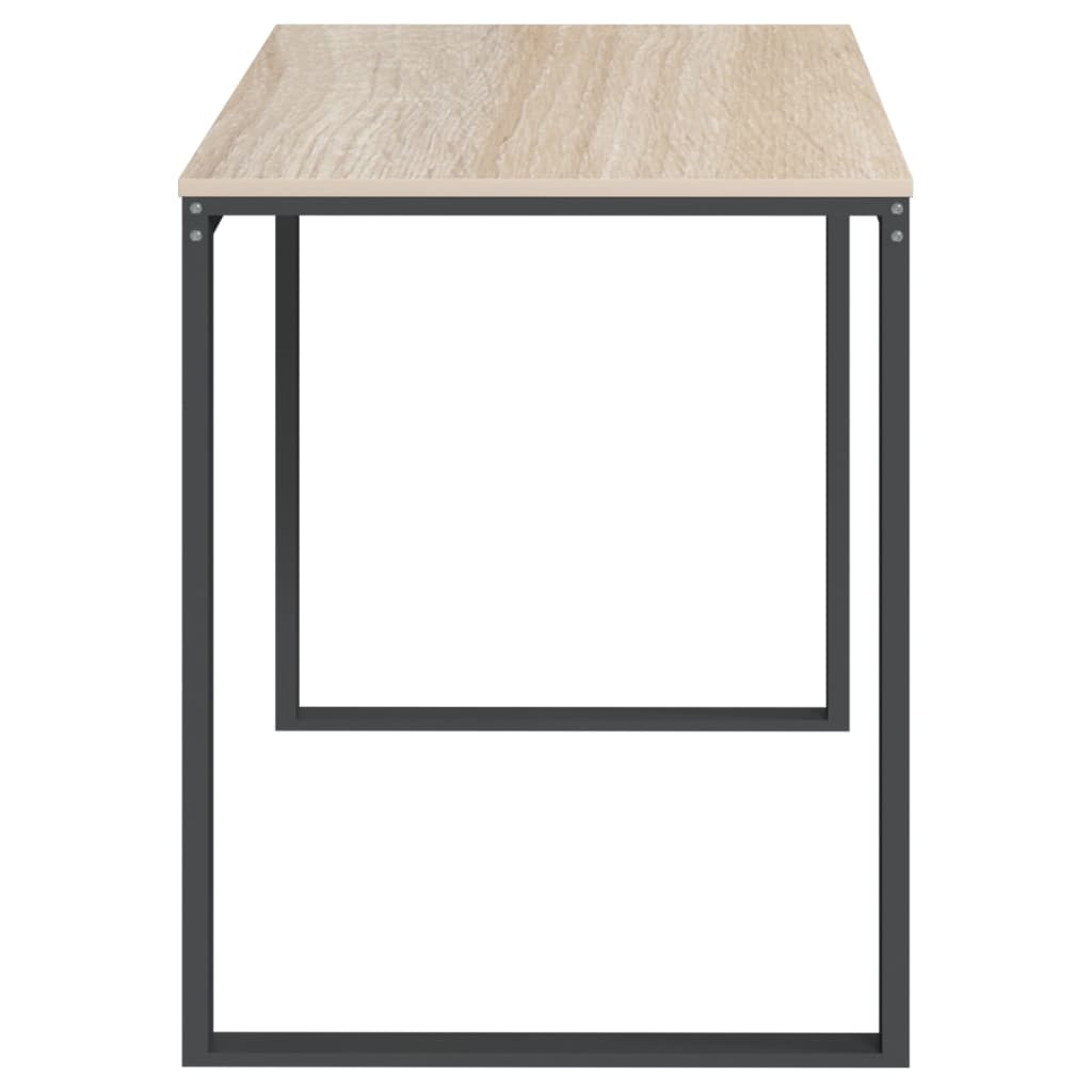 Scrivania Computer Nera e Rovere 110x60x73 cm Legno Multistrato 30199