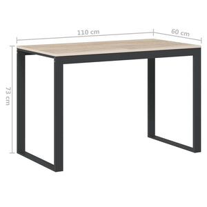 Scrivania Computer Nera e Rovere 110x60x73 cm Legno Multistrato 30199