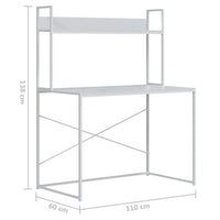 Scrivania per Computer Bianca 110x60x138 cm in Truciolato cod mxl 68005