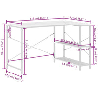 Scrivania per Computer Bianca 110x72x70 cm in Truciolato cod mxl 71460