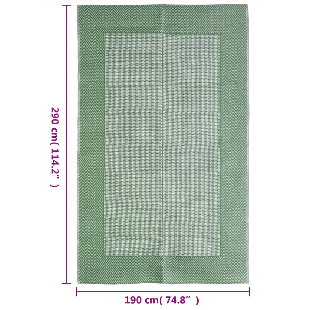 Tappeto da Esterno Verde 190x290 cm in PP cod mxl 77012