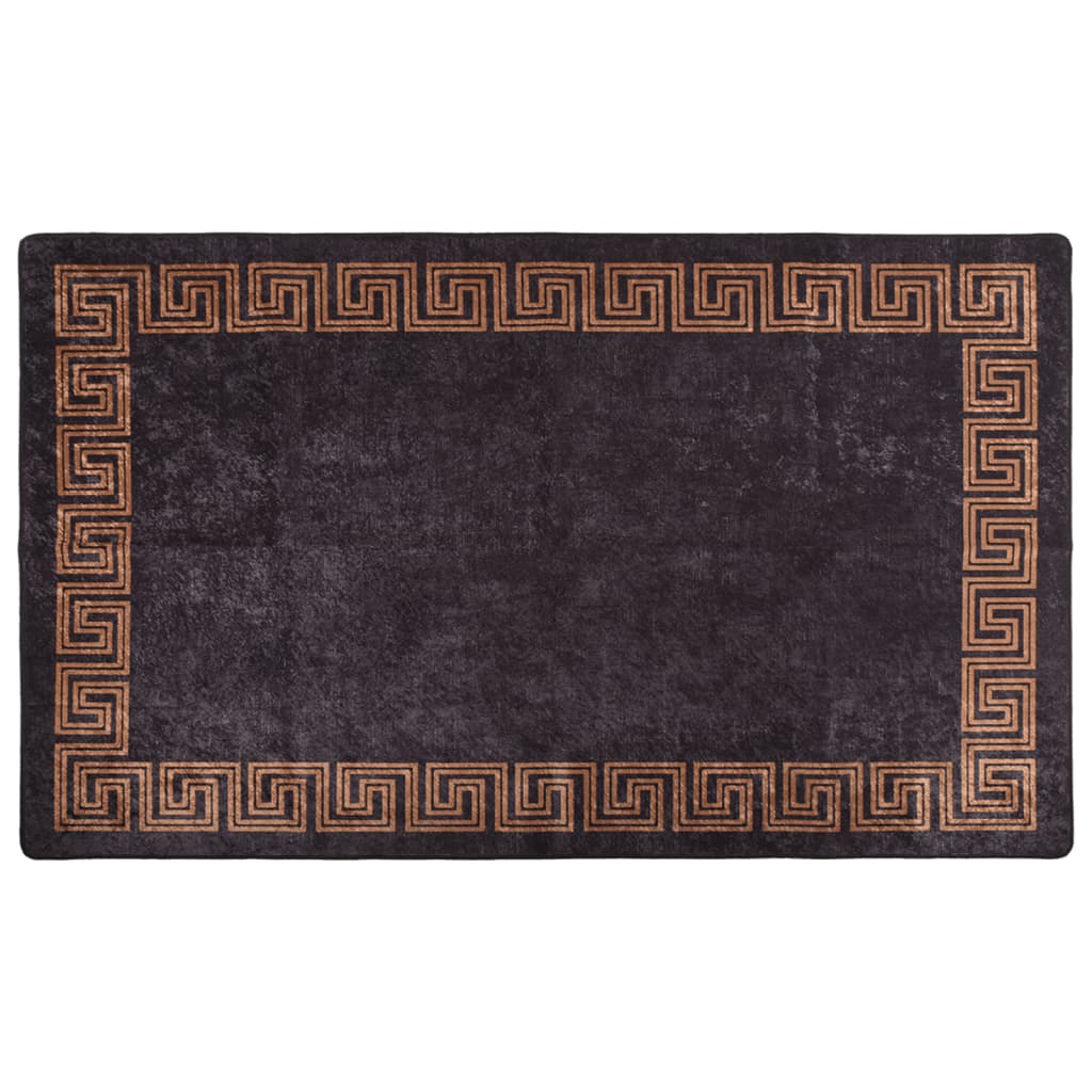 Tappeto Lavabile 120x180 cm Nero e Oro Antiscivolo 337930