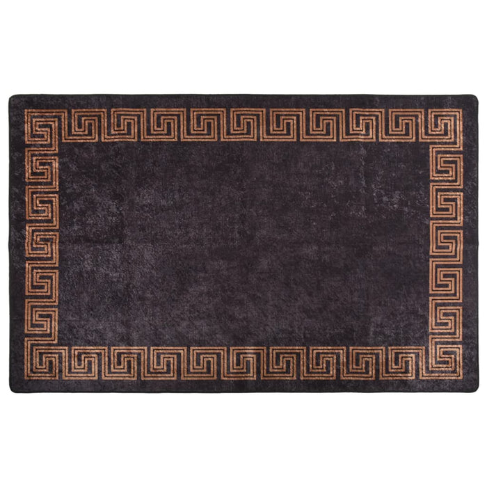 Tappeto Lavabile 160x230 cm Nero e Oro Antiscivolo 337931