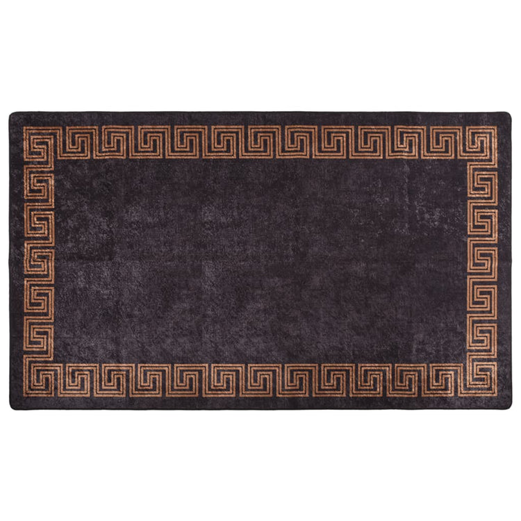 Tappeto Lavabile 190x300 cm Nero e Oro Antiscivolo cod mxl 65051