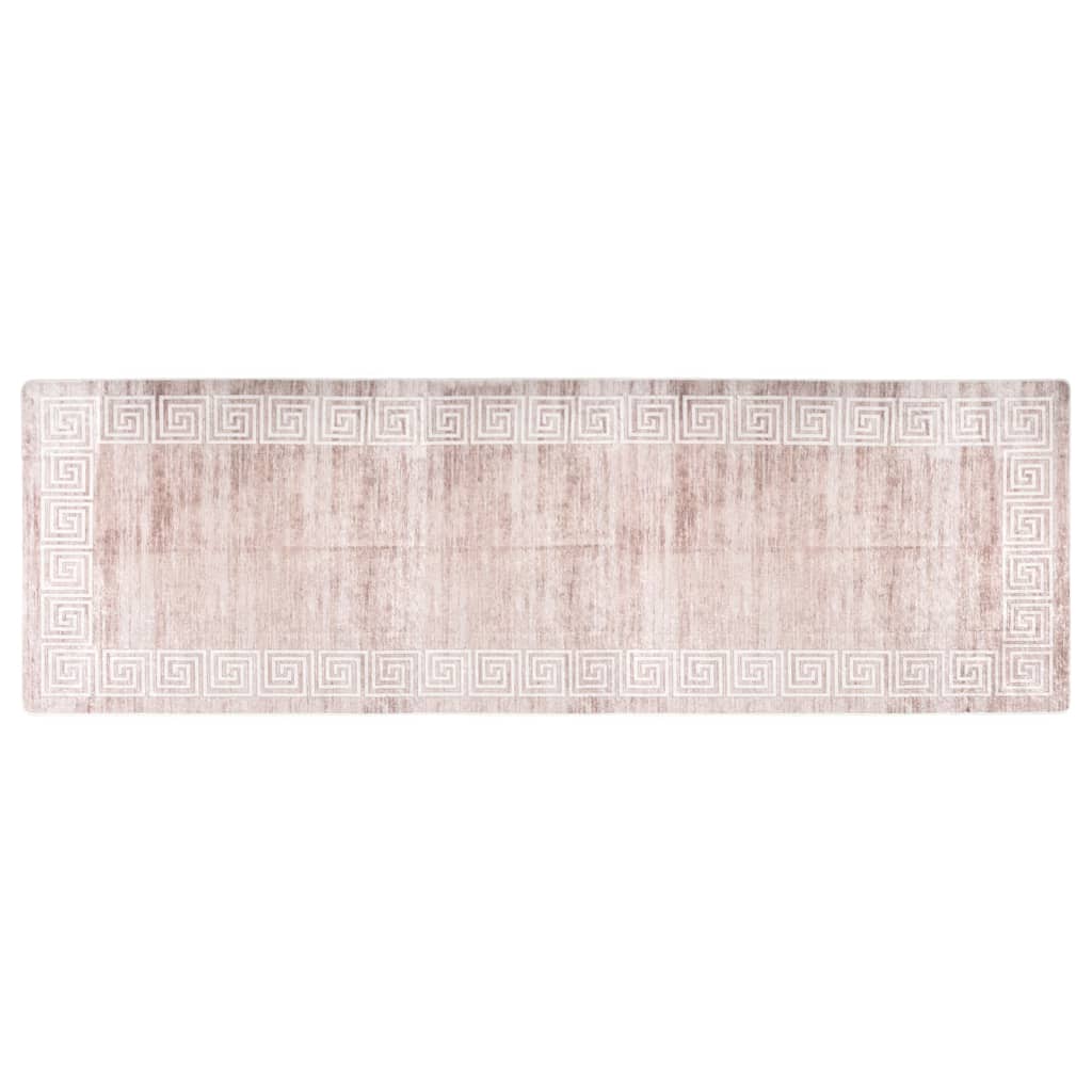 Tappeto Lavabile 80x300 cm Beige Antiscivolo 337941