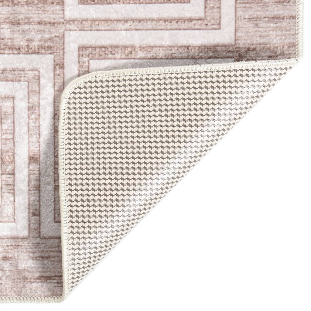 Tappeto Lavabile 80x300 cm Beige Antiscivolo 337941