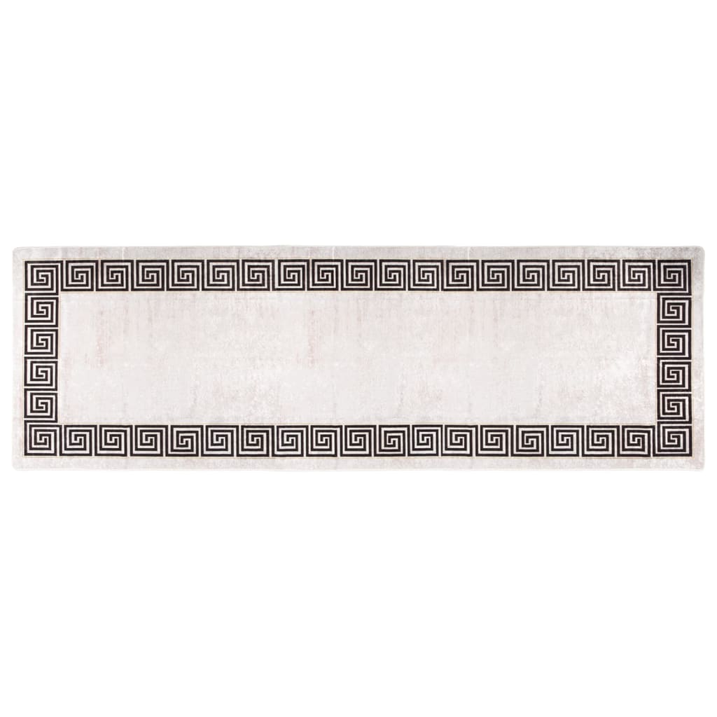 Tappeto Lavabile 80x300 cm Beige Chiaro Antiscivolo 337947