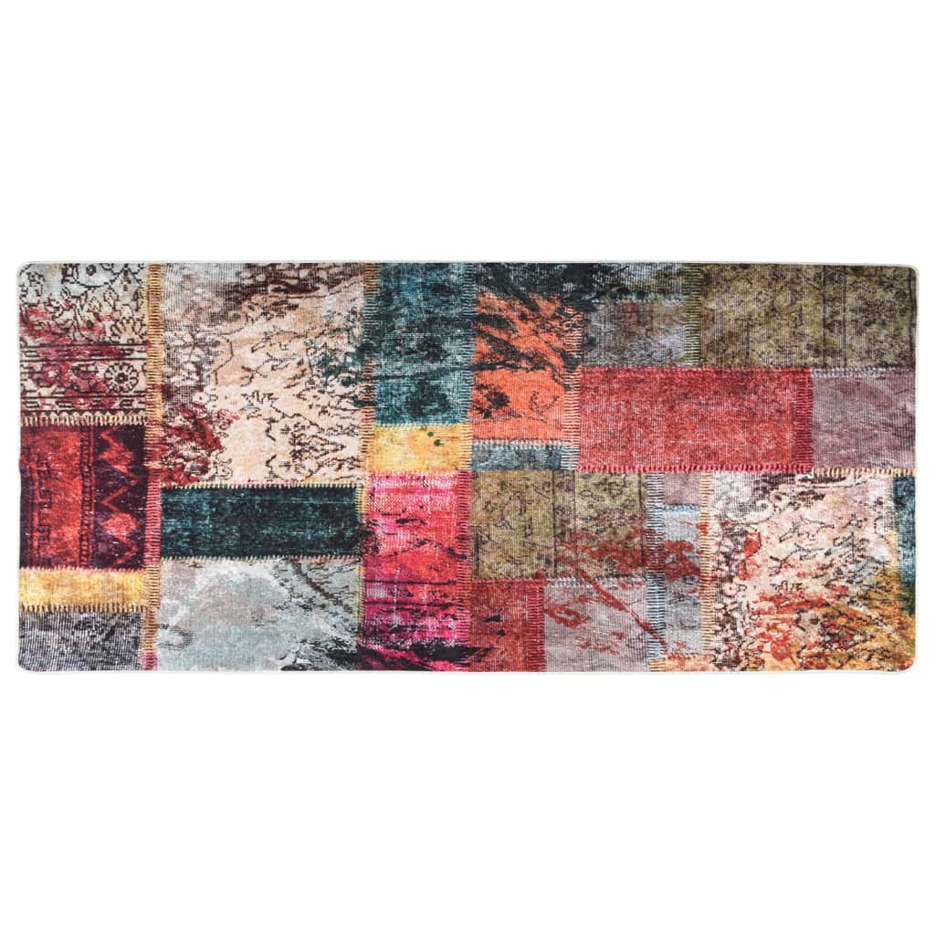 Tappeto Lavabile Patchwork 80x300 cm Multicolore Antiscivolo 337965