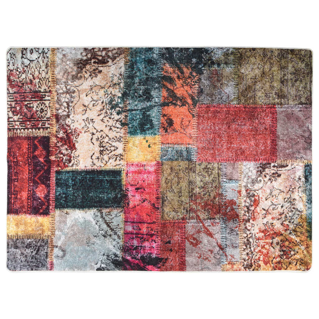 Tappeto Lavabile Patchwork 120x180 cm Multicolore Antiscivolo 337966