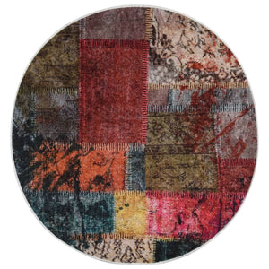 Tappeto Lavabile Patchwork φ120 cm Multicolore Antiscivolo 337969