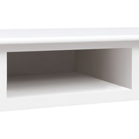 Scrivania Bianca 108x45x76 cm in Legno Massello di Paulownia 338535