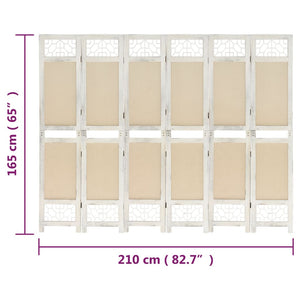 Divisorio a 6 Pannelli Crema 210x165 cm in Tessuto cod mxl 61410