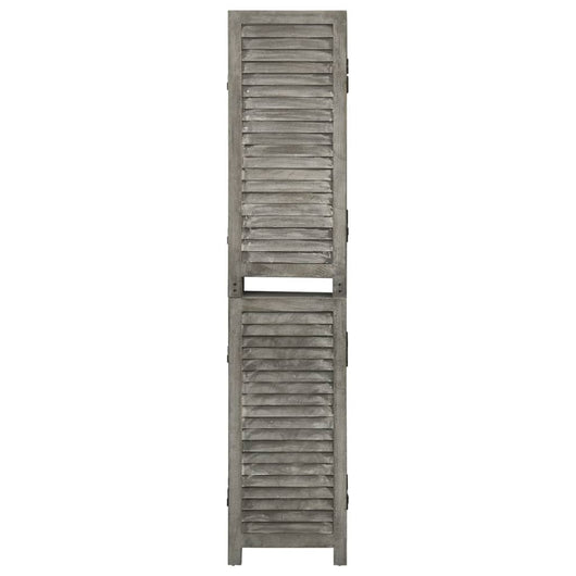 Divisorio a 4 Pannelli Grigio 143x166 cm in Legno Massello 338575