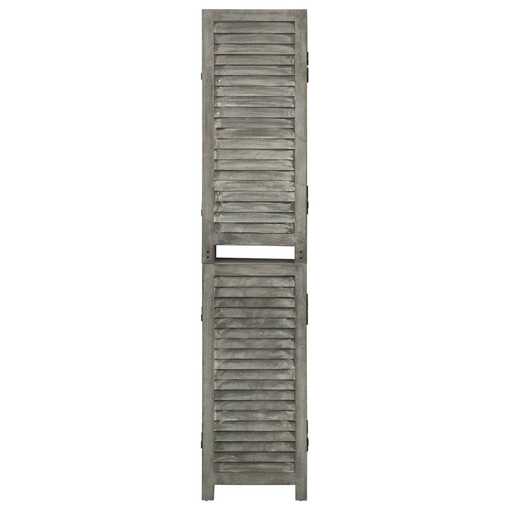 Divisorio a 6 Pannelli Grigio 214x166 cm in Legno Massello 338577