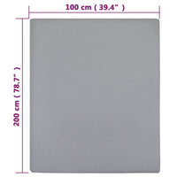 Lenzuola con Angoli Jersey 2pz Grigio 100x200 cm Cotone cod mxl 65735